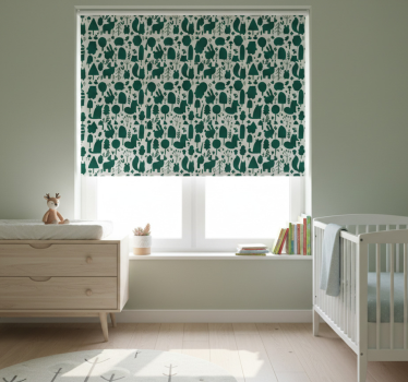 Rolgordijn kinderkamer silhouet van wilde dieren - TenStickers