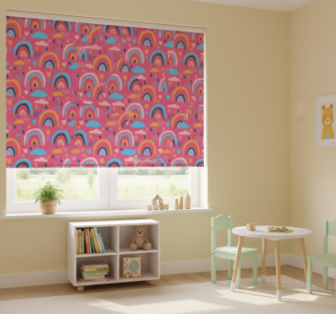 Rolgordijn kinderkamer speelse regenboogpatronen - TenStickers