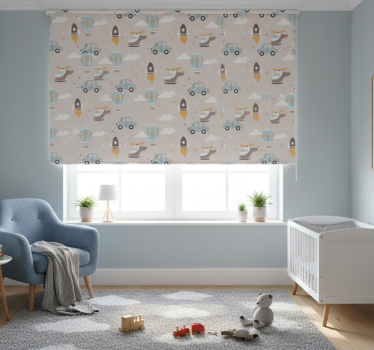 Rolgordijn kinderkamer speelse vervoer - TenStickers