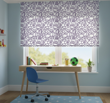 Rolgordijn kinderkamer sport doodle design - TenStickers