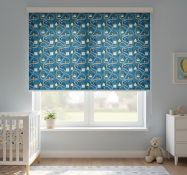 Rolgordijn kinderkamer stadskaart patroon - TenStickers
