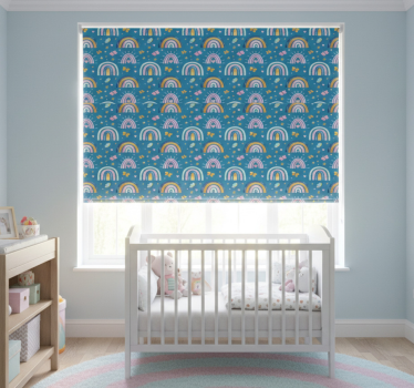 Rolgordijn kinderkamer vlinder regenboogpatronen - TenStickers