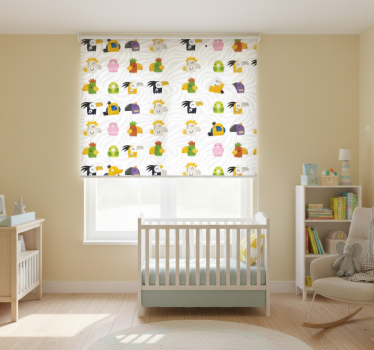 Rolgordijn kinderkamer vrolijk monster muurdecor - TenStickers