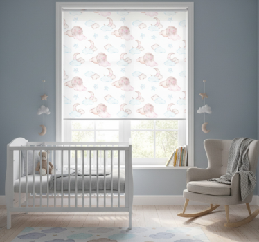 Rolgordijn kinderkamer waterverf baby maan - TenStickers