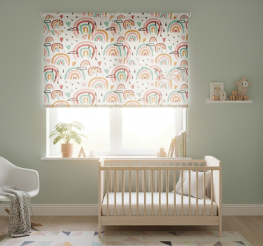 Rolgordijn kinderkamer waterverf minimalistische regenbogen - TenStickers