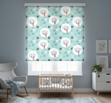 Rolgordijn kinderkamer winter olifant koning - TenStickers