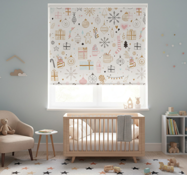 Rolgordijn kinderkamer winter xmas patroon - TenStickers