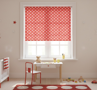 Rolgordijn kinderkamer witte retro stippen - TenStickers