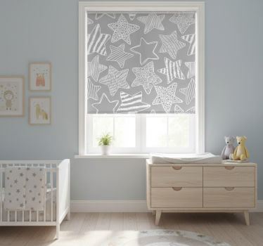 Rolgordijn kinderkamer witte ster - TenStickers