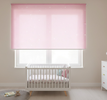 Rolgordijn kinderkamer witte sterren op roze achtergrond - TenStickers