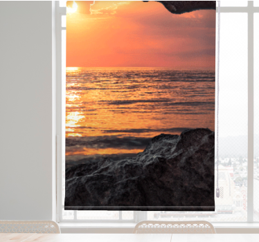 Rolgordijn met Zonsondergang bij de Zee - TenStickers