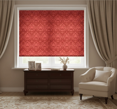 Rolgordijn rood barokpatroon overlay - TenStickers