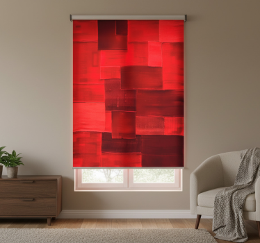 Rolgordijn rood met gereconstrueerd patroon - TenStickers