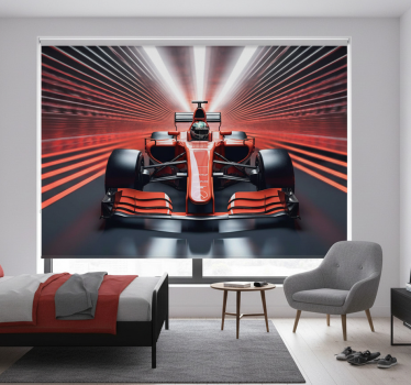 Rolgordijn rood red formula 1 - TenStickers