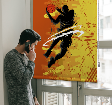 Rolgordijn tienerkamer speler basketbal - TenStickers