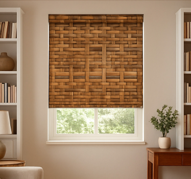 Rolgordijn textuur en patroon rustic donkere wilgenweving - TenStickers