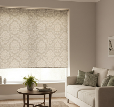 Rolgordijn vintage met elegante bladdetails - TenStickers