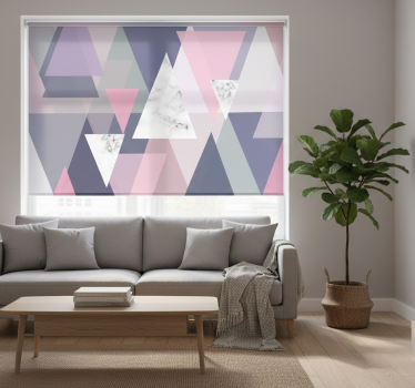 Rolgordijn woonkamer 3d wanddecoratie driehoeken - TenStickers