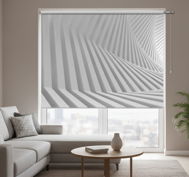 Rolgordijn woonkamer abstract geometrische golven - TenStickers