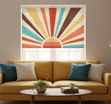 Rolgordijn woonkamer abstract vintage zonsondergang - TenStickers