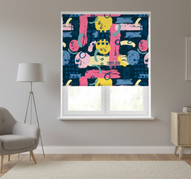 Rolgordijn woonkamer abstracte kleuren - TenStickers