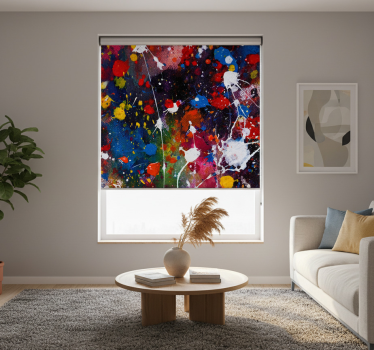 Rolgordijn woonkamer acrylverf - TenStickers