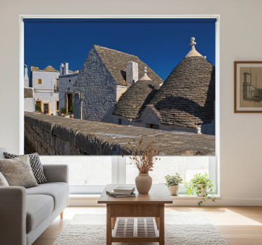 Rolgordijn woonkamer alberobello apulië - TenStickers