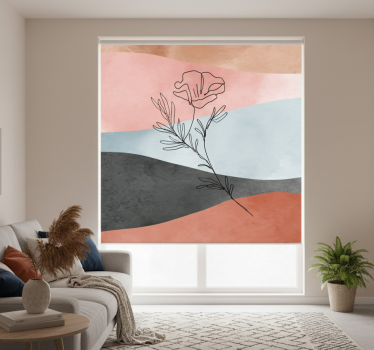 Rolgordijn woonkamer aquarel abstract schilderij - TenStickers