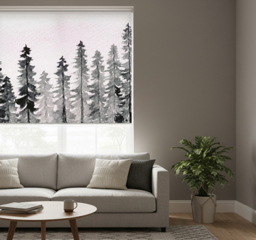 Rolgordijn woonkamer aquarell hout bosgrijs - TenStickers