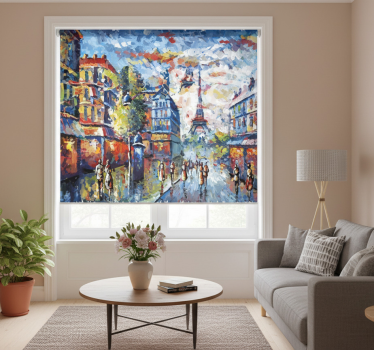 Rolgordijn woonkamer arte parijs bohemia aquarel - TenStickers