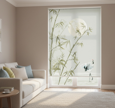 Rolgordijn woonkamer bamboo art - TenStickers