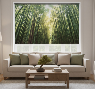 Rolgordijn woonkamer bamboo bos zen - TenStickers