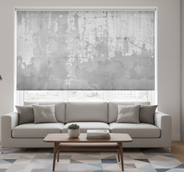Rolgordijn woonkamer betonlook fotobehang - TenStickers