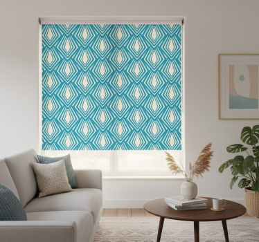 Rolgordijn woonkamer blauw abstract minimalistisch ontwerp - TenStickers