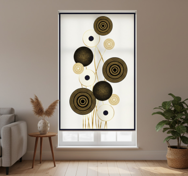 Rolgordijn woonkamer circles glamour decoratie - TenStickers