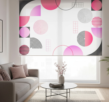 Rolgordijn woonkamer circles of kleuren muurschildering - TenStickers