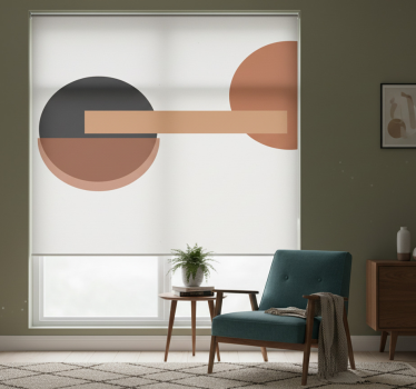 Rolgordijn woonkamer contrastieve geometrische kunst - TenStickers