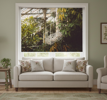 Rolgordijn woonkamer cottagecore botanisch - TenStickers