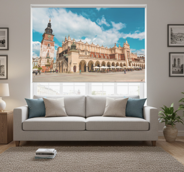 Rolgordijn woonkamer de grote markt in krakau - TenStickers