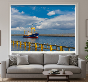 Rolgordijn woonkamer gdynia schip - TenStickers