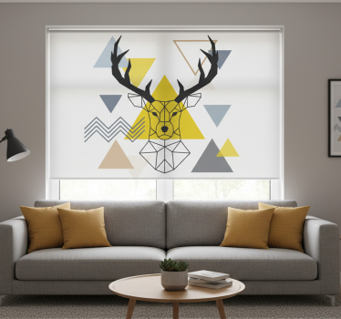 Rolgordijn woonkamer geometrische hert - TenStickers