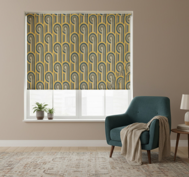 Rolgordijn woonkamer geometrische vormen in art deco stijl - TenStickers