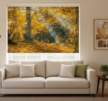 Rolgordijn woonkamer gouden herfst - TenStickers