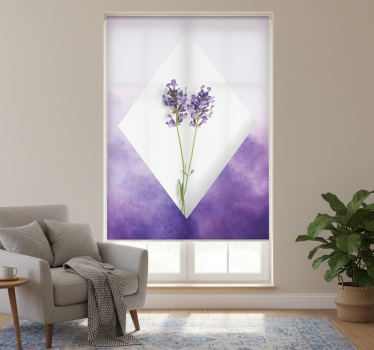 Rolgordijn woonkamer lavendel aquarel collage - TenStickers