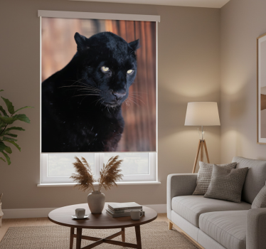 Rolgordijn woonkamer leopard stalking - TenStickers