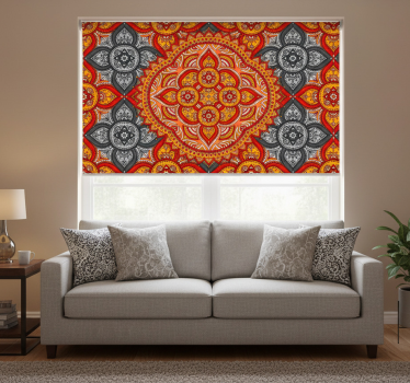 Rolgordijn woonkamer mandala kunst van henna - TenStickers