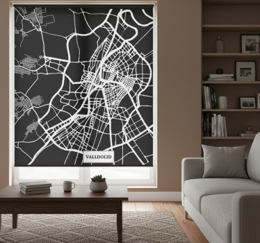 Rolgordijn woonkamer mapa topografisch valladolid - TenStickers