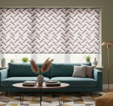 Rolgordijn woonkamer met een patroon in mid-century stijl - TenStickers