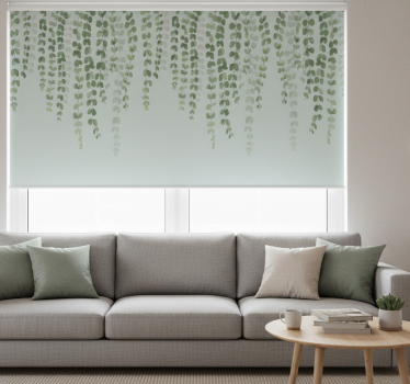 Rolgordijn woonkamer met hangende elegante planten - TenStickers