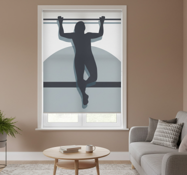 Rolgordijn woonkamer met illustratie van pull ups - TenStickers